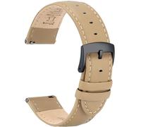 OTTOODY Leather Watch Straps Quick Release, Elegant & Soft Top Grain Genuine Leather Watch Strap for Men Women, 22mm 21mm 20mm 18mm 16mm Replacement Bands for Watch & Smartwatch, Black Buckle