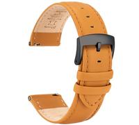 OTTOODY Leather Watch Straps Quick Release, Elegant & Soft Top Grain Genuine Leather Watch Strap for Men Women, 22mm 21mm 20mm 18mm 16mm Replacement Bands for Watch & Smartwatch, Black Buckle