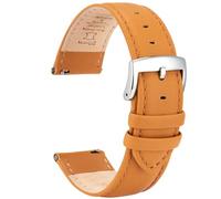OTTOODY Leather Watch Straps Quick Release, Elegant & Soft Top Grain Genuine Leather Watch Strap for Men Women, 22mm 21mm 20mm 18mm 16mm Replacement Bands for Watch & Smartwatch, Silver Buckle