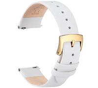 OTTOODY Leather Watch Straps Quick Release Watch Band, Ultra-Soft Top Grain Leather Watch Strap for Women Men, Choice of Color & Width 12mm 14mm 16mm 18mm 20mm 22mm for Watch & Smartwatch,Gold Buckle