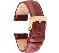 OTTOODY Quick Release Leather Watch Band 18mm 20mm 22mm Elegant Full Grain Leather Watch Strap for Men Women, Cognac Brown (Gold Buckle), 20mm, Classic