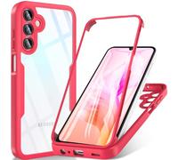 ottpluscase for Samsung A15 Phone Case,[Samsung A15 5G/4G Case Built-in Screen Protector] 360 Full Body Shockproof Military Grade Drop Protection Double-Sided Bumper Slim Phone Case Cover- Red
