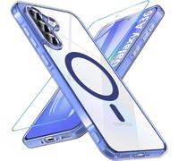 ottpluscase for Samsung A36 5G Case, Compatible for MagSafe with Screen Protector, [Magnetic Transparent Back],Military Grade Shockproof Drop Protection Slim Bumper Cover Phone Case,Blue