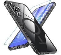 ottpluscase for Samsung A36 5G Case, Compatible for MagSafe with Screen Protector, [Magnetic Transparent Back],Military Grade Shockproof Drop Protection Slim Bumper Cover Phone Case,Black