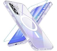 ottpluscase for Samsung A36 5G Case, Compatible for MagSafe with Screen Protector, [Magnetic Transparent Back],Military Grade Shockproof Drop Protection Slim Bumper Cover Phone Case,Clear