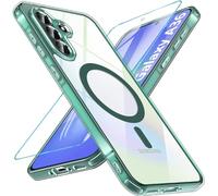 ottpluscase for Samsung A36 5G Case, Compatible for MagSafe with Screen Protector, [Magnetic Transparent Back],Military Grade Shockproof Drop Protection Slim Bumper Cover Phone Case,Green