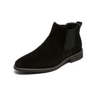 ottspu Black,8 UK, Mens Chelsea Boots Suede Casual Ankle Boots Dress Boots Elastic Slip on Boots for Men