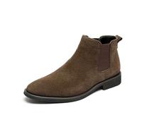ottspu Brown,5.5 UK, Mens Chelsea Boots Suede Casual Ankle Boots Dress Boots Elastic Slip on Boots for Men