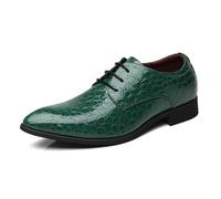 ottspu Mens Dress Shoes Casual Oxford Shoes Comfortable Business Crocodile Brogue Office Shoes,Green,9 UK