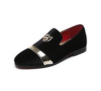 ottspu Mens Velvet Loafers Slip-On Dress Shoes Fashion Style Driving Shoes Classic Tuxedo Shoes Casual Oxford Shoes,Black,8 UK
