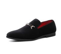 ottspu Mens Velvet Loafers Slip-On Dress Shoes Fashion Style Driving Shoes Classic Tuxedo Shoes Casual Oxford Shoes,Black,5.5 UK