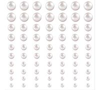 OTTYMO 1650pcs Pearl Stickers Flat Back Pearls Self-Adhesive Stick on Pearls White Back Pearl Sticker Sheets Mixed Sizes 3mm 4mm 5mm 6mm for Face Makeup Nail Art DIY Crafts Wedding Dress Phone Case