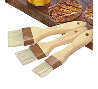 OTTYMO 3 Pcs Pastry Brushes Natural Bristle Brush Baking BBQ Oil with Hole Width 2.3 / 4 4.5cm Grill Flexible Cake for Meat Butter (001)