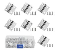 OTTYMO 30 Pack Mini Hinge 25mm Stainless Steel Folding Butt Hinges Cabinet Drawer Door Chest Butt Hinges Connectors with 120Pcs Screws for DIY Jewelry Wooden Box Doll Houses Cabinet Closet Tool Box