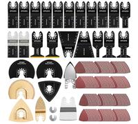 OTUCO 87 Pcs Oscillating Saw Blades, Wood & Metal Cutting Multitool Bi-Metal Blades, Quick Release, Compatible with Dewalt, Makita, Ryobi, Rockwell