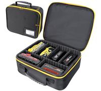 otuiaim 30 x 26 x 10 cm Portable Tool Hard Carrying Case for Batteries & Chargers with Adjustable Dividers - Storage Bag, Organizer Waterproof Dustproof Shockproof for Tools Accessories - M