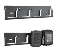 otuiaim 4 Slots Battery Holder Wall Mount compatible with Bosch 18V & Makita 18V Drill Batteries, Reinforced Steel Battery Rack Bracket Universal for Tool Battery, Install on Pegboards & Walls