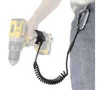 otuiaim Retractable Drill Lanyard with Carabiner Clip & Hook and Loop Strap, 160cm Anti-Drop Tool Tether for Power Tools, 5KG Load Capacity Safety Cord for Scaffolding, Construction, Home Renovation