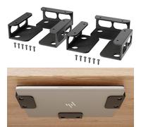 otuiaim Under Desk Holder / Wall Mount - 2mm Carbon Steel Desk Extender | 2 Set Space-Saving Desk & Wall Shelve for Devices Thickness < 3.6cm - Metal Storage Bracket for Laptop Tablet Keyboard Router