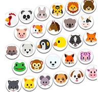 OTUIUTO Emoji Magnets for Refrigerator Funny Fridge Magnets Cute Magnets for Whiteboard Locker Decorative Magnets for Office and Kitchen Gifts for Lady (28, 28 Pcs Animal Face)