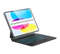 Otuoor iPad 11th (A16 2025) Case with Keyboard, Uninterrupted View, Snap Tight, Magic Keyboard for iPad 10th, Effortless Command, The Comfort Angle, 7 Color Backlight, Multi-Touch Trackpad, Black