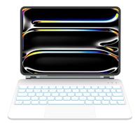 Otuoor ipad pro 11 Inch Case with Keyboard (M4 2024),Magic Keyboard iPad Pro 11 Inch (5th Gen),Keyboard Case for iPad Pro 11(M4 2024) with 7 Color Backlight,Multi-Touch Trackpad,Auto Sleep/Wake(White)