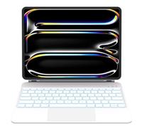 Otuoor iPad Pro 13 inch case 2024 with Keyboard, Keyboard Case for iPad Pro 13-inch (M4, 2024) with 7 Colors Backlight, Multi-Touch Trackpad, Easy-Set Magnetic Stand, Auto Sleep/Wake (White)