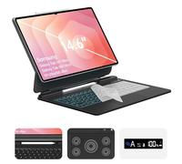 Otuoor Keyboard Case for Galaxy Tab S11/S10/S9/S8 Ultra 14.6-inch with S Pen Holder, Magic-Style Floating Cantilever with Battery Display, AI Key Ready, Dex Mode, 3-Level 7-Color Backlit, Black