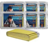 Oture Emergency Space Blankets, 6 Pack Survival Thermal Blanket, Mylar Thermal Survival Blankets Emergency Foil Blanket for Keeping Body Warm, Ourdoor, Hiking, Camping Gear, Travelling (Gold)