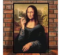 OTURRI Mona Lisa Smoking Poster Print Canvas Painting Funny Wall Art Decoration Wall Picture Nordic Modern For Living Room Home Decor 50x70cm Unframed