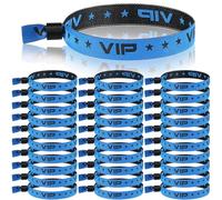 Otuuz 100 Pack VIP Wristbands for Events Cloth Event Wristbands Fabric Party Bracelets for Events Festival Identification Bracelets for Concerts Birthday Weddings(Blue)