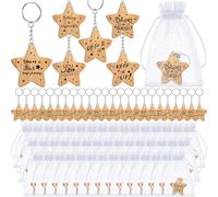 Otuuz 100 Sets Wooden Star Keyrings for Pupils from Teacher, Class Gifts for Students, End of Term School Leavers Graduation, Class of 2026 You’re a Star Motivational Keyring, Thank You Gifts