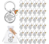 Otuuz 108 Pcs Thank You Teacher Gifts Set 36 Thank You Keychain 36 Organza Bags 36 Tags Appreciation Gifts for Employee Teacher Colleagues Women Farewell