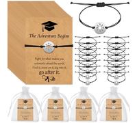 Otuuz 16 Sets Graduation Gifts for Her Him Inspirational Graduation Card Bracelet for Her Him Class of 2025 Student Compass Bracelet Seniors College High School Graduate Gifts(the Adventure Begins)