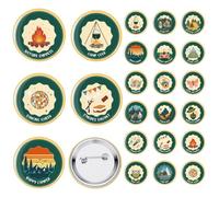 Otuuz 18 Pcs Camping Bachelor Party Badge Set Bachelorette Camp Party Favors Last Trail Before the Veil Bachelorette Gift Bride Buttons for Camping Bridal Shower Team Bride Accessories(Classic)