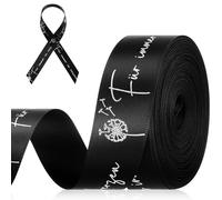 Otuuz 20 mm x 9 m Mourning Bow for DIY Funeral Ribbon with Text Ribbon for Packaging Funeral Gifts Packaging Photo Frame Funeral (Black, Forever in Our Hearts)