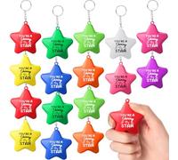 Otuuz 20 Pcs End of Term Year Gifts for Students School Leaver Gift You're a Star Keyring Graduation Gifts Motivational Keyring Colorful Foam Balls Keychain Relieve Anxiety Class