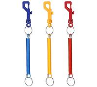 Otuuz 3 Pack Spiral Keyrings Stretchy Elastic Keychain with Plastic Clips Spiral Spring Key Holder Anti Theft Keychain for Keys ID Travel Cards Belt Wallet Backpack(Red, Yellow, Blue)