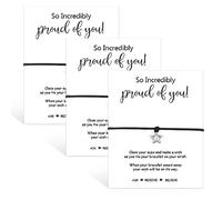 Otuuz 3 Pcs Proud of You Wish Bracelets Graduation Gifts Adjustable Star Bracelet Set with Rope Passing Exams Gift Inspirational Gifts for Prom Friends Girl Family Classmate
