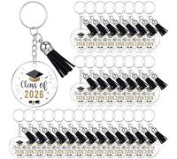 Otuuz 30 Pcs Class of 2026 Graduation Keychains Leavers Gifts Acrylic Keyring with Tassel Grad Cap Charms Keying for Students Souvenir College High School