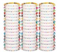 Otuuz 48 Pcs Bracelets Jesus You Bracelets Handmade Elastic Beaded Bracelets Colorful Layered Cross Bracelets Inspirational Religious Reminder Jewelry Gift for Her (Heart)