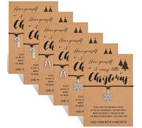 Otuuz 6 Pcs Christmas Eve Wish Bracelets with Card, Christmas Stocking Fillers Gift Adjustable Star Design for Boys Girls Friends Family Classmates (Classic)