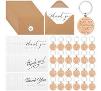 Otuuz 96 Pcs Thank You Gift Bulk for Graduation Employee Appreciation Gifts Inspirational Keychain with Thank You Card Envelope Stickers for Staff Colleague Teacher Nurse Leaving Gifts(Single Style)