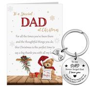 Otuuz Christmas Card and Keyring for Dad Gift Set 2026 Xmas Card with Envelope, Never Forget That I Love You Dad Keychain, from Daughter Son to Father Presents for Birthday or Other Festival Occasion