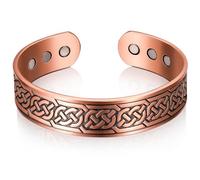 Otuuz Copper Magnetic Bracelet for Men Women Copper Bracelet Solid Cuff Bangle with 6 Magnets Red Copper Magnet Energy Bracelet, Adjustable Size with Velvet Bag(Wikingeraxt)