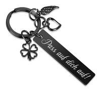 Otuuz Key Fob Pass auf Dich auf Abschluss Gift Driving Licence Passed Gift Car Driving Careful Keyring Lucky Charm for Graduation Fathers Day Birthday, black, 2,5 x 2,5 cm