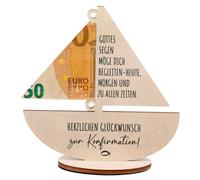 Otuuz Money Gift for Christening, Noah's Ark, Christening Gift Made of Wood, Christening Money Gift for Girls, Boys, Money Gifts, Packaging for Birth or Christening, Wood Engraved Communion Birthday