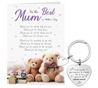 Otuuz Mother's Day Mum Gifts from Daughter Son Mummy Cute Bears Greeting Card with Envelope Mum Keychain for Mother's Day Birthday Christmas