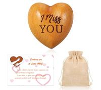 Otuuz Pocket Hug Gift Little Wooden Heart Ornament with Card and Drawstring Bag Sending Love Gifts for Women Couple (Miss,1.4 x 1.4 x 0.8)