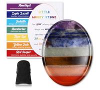 Otuuz Thumb Worry Stone for Stress Anxiety Relief with Crystal Information Card Set 7 Chakra Healing Oval Stone for Meditation and Relief Reiki Balancing